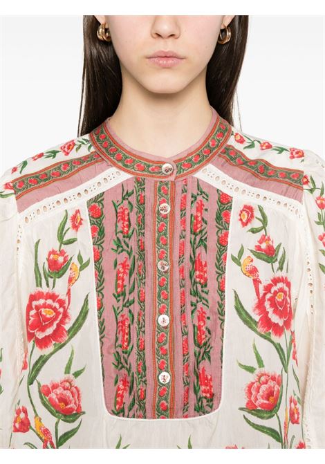 Ecru ainika graphic-print blouse Farm rio - women FARM RIO | 32970525009